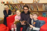 Aldborough Primary School Head Teacher Tina Casburn with children from Class 2 and their teacher Courtenay Caston