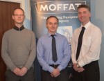 Moffat’s new team members, from left, Danny Scrivener, Alan Davie and Euan Hunter